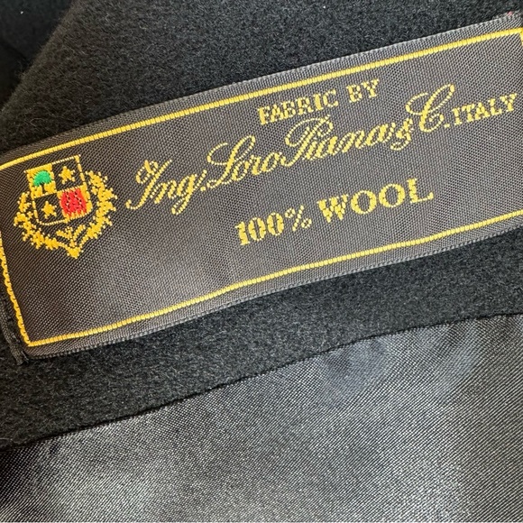 Fleurette Loro Piana Black City Classic Wool Coat / Trench Size 10P - Picture 6 of 14